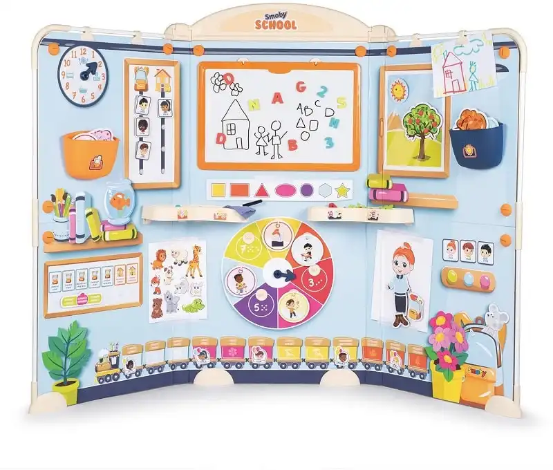 Smoby Gioco della Scuola Classe Virtuale con 80 Accessori Richiudibile 135cm