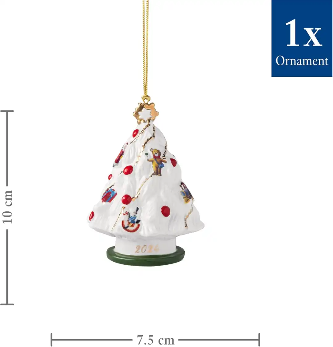 Villeroy & Boch Christmas Classics Addobbo Annuale 2024 Albero 7cm in Porcellana