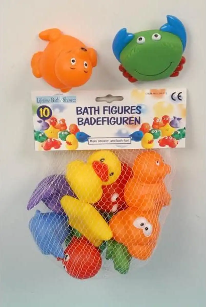 Set 10 Pezzi Animali da Bagno Per Bambini Gioco in Gomma Per Bagnetto Vasca