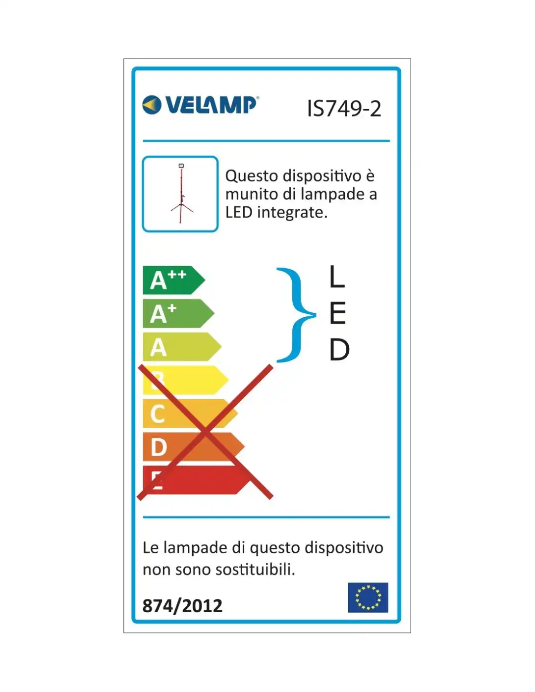 Proiettore Faretto LED su Treppiede 20W Con 3mt di Cavo Impermeabile IP65