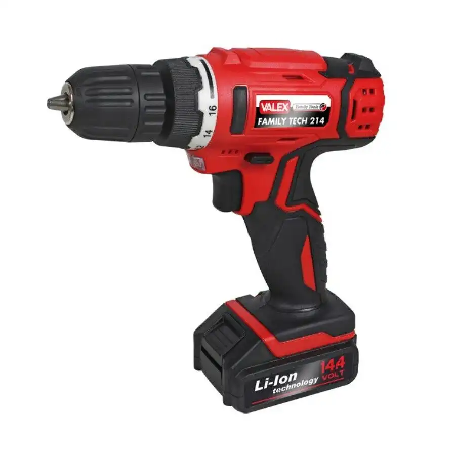 Trapano Avvitatore Batteria Litio Valex Family-Tech 214 Con 2 Batterie 14,4 volt