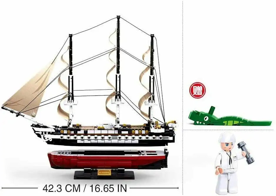 Set Costruzioni Sluban 1118pz Modelbricks Frigate Fregata a Vela 1:170