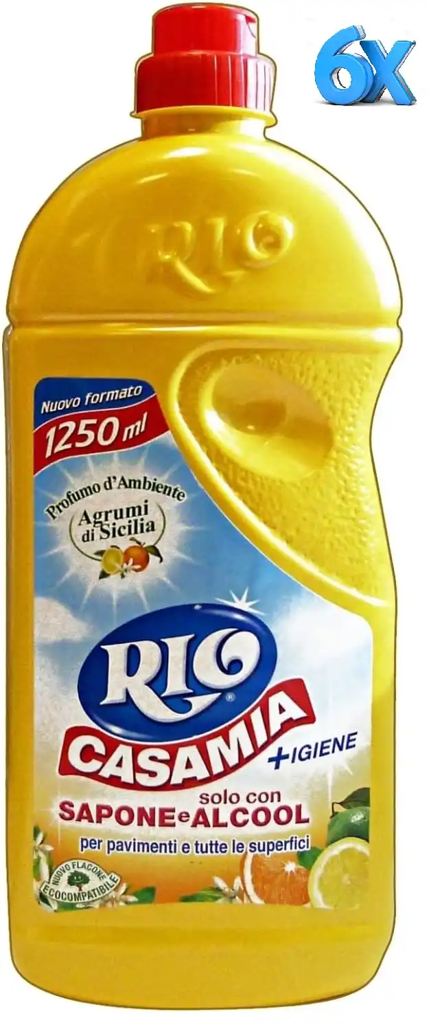 6x Rio Casamia Agrumi di Sicilia Pavimenti Agrumi Detergente Per Pavimenti 1.25l