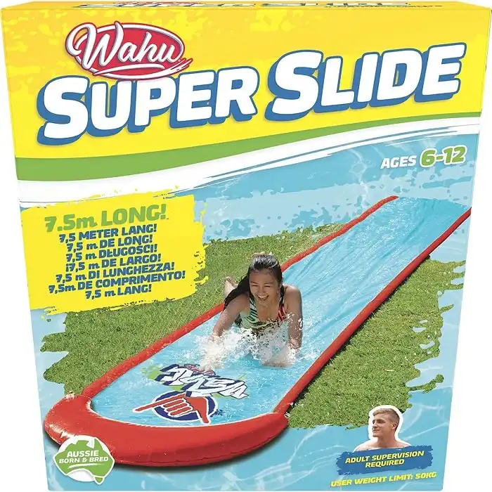 Wahu Super Slide Scivolo d'acqua 7.5mt Per Giardino Gioco d'acqua Gonfiabile