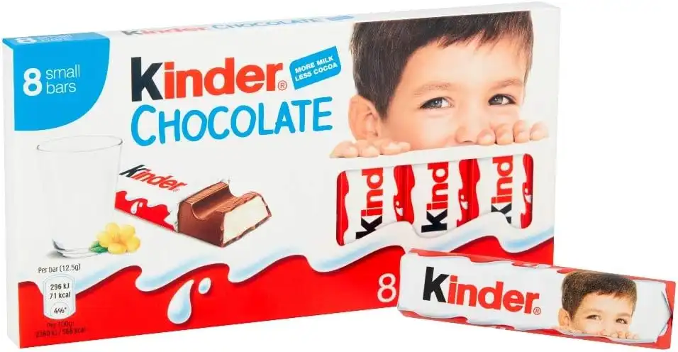 10x Ferrero Kinder Barrette di Cioccolato al Latte 10x100g