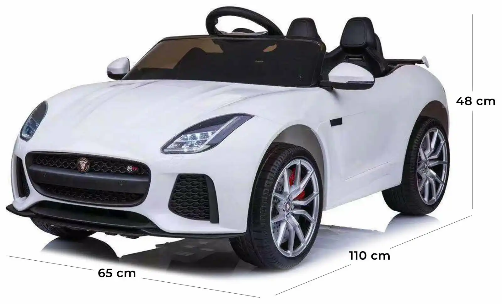 Auto Elettrica Per Bambini Jaguar F-Type 12V Bianco Sedili in Pelle Mp3 Usb