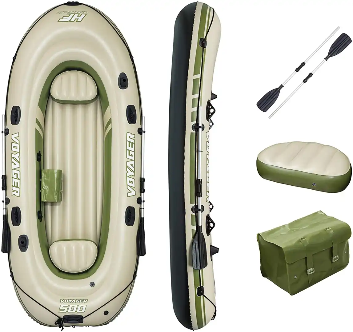 Set Canotto Voyager 500 Gommone Gonfiabile 348x141cm Per 3 Persone Con Remi