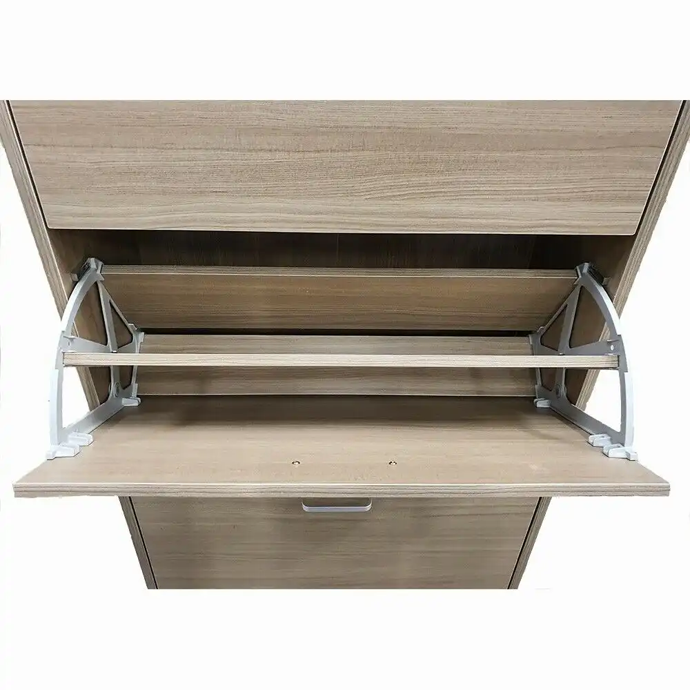 Scarpiera Slim Marrone 4 Ante Salvaspazio 63X24X155 cm Mobile Portascarpe
