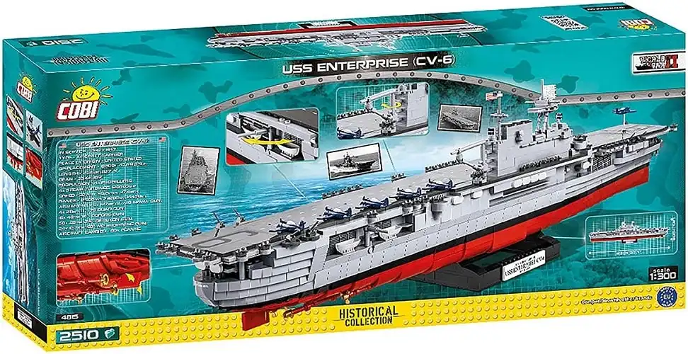 Set Costruzioni Bambini Cobi 2510 Pezzi USS Enterprise Portaerei Americana