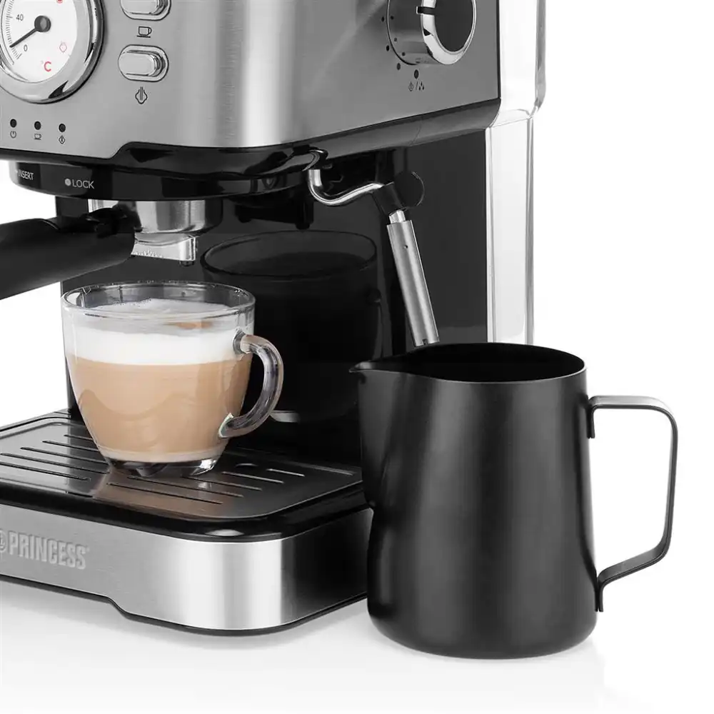 Macchina Caffe' Espresso 4 in 1 Capsule Cialde e Macinato con Montalatte 1.5 Lt