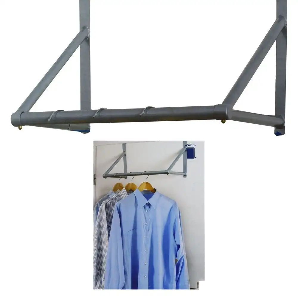 Barra a Gancio Appendino Crea Spazio Dietro porta per Bagno Camera 45cm Acciaio