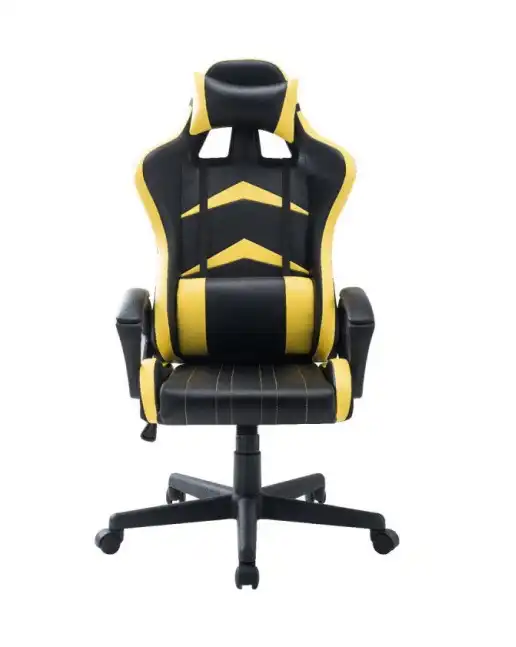 Sedia Gaming con Braccioli Modello Jerez in PVC 58x68xh130cm Nero e Giallo
