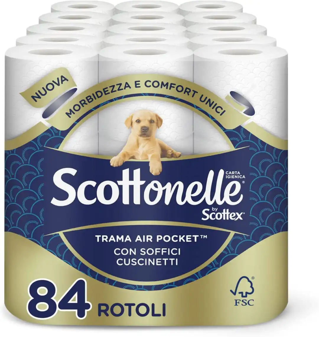 Scottonelle Carta Igienica Soffice e Trapuntata Set da 84 Rotoli Bagno