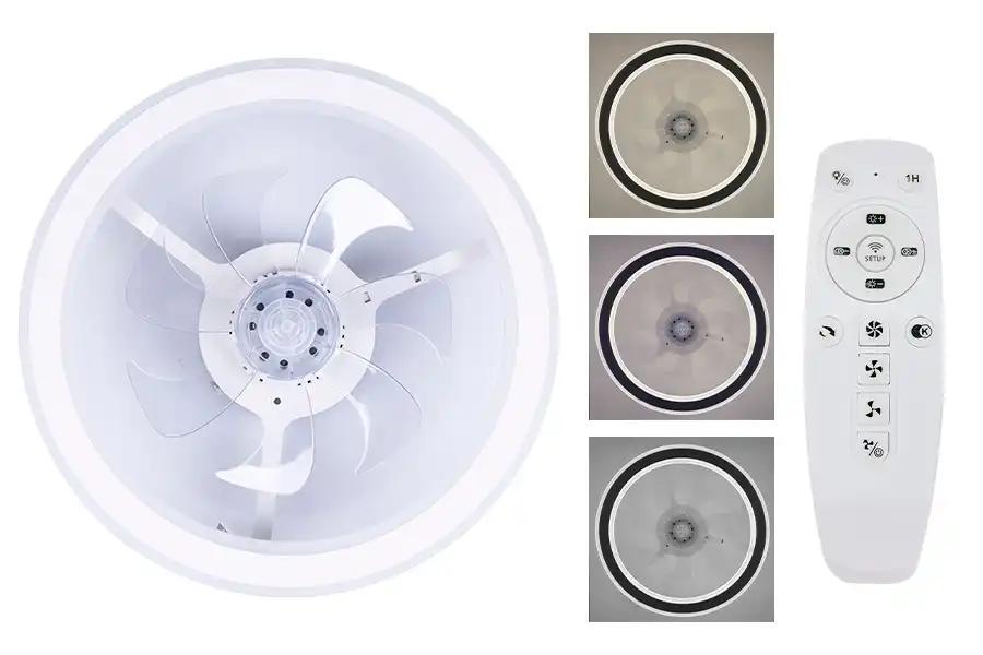 Ventilatore a Soffitto 47cm con Luce Led e Telecomando 3 Velocita' 3 Colori 102W