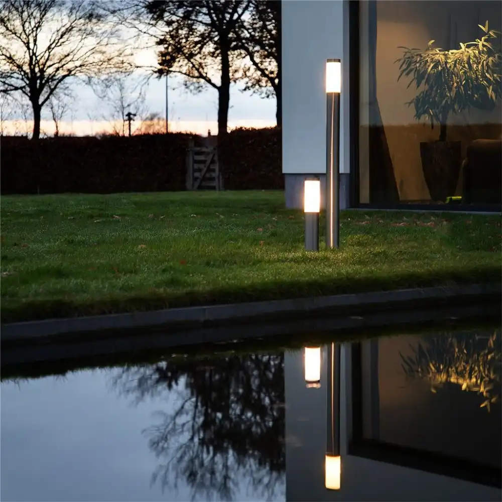Lampada Palo Da Giardino Per Esterni Acciaio Inox Illuminazione a Led 45 cm