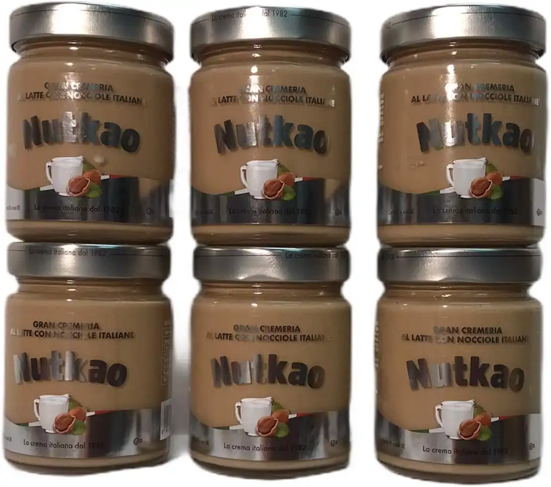 6 Pezzi Nutkao Gran Cremeria Crema al Latte e Nocciola da Spalmare da 350gr