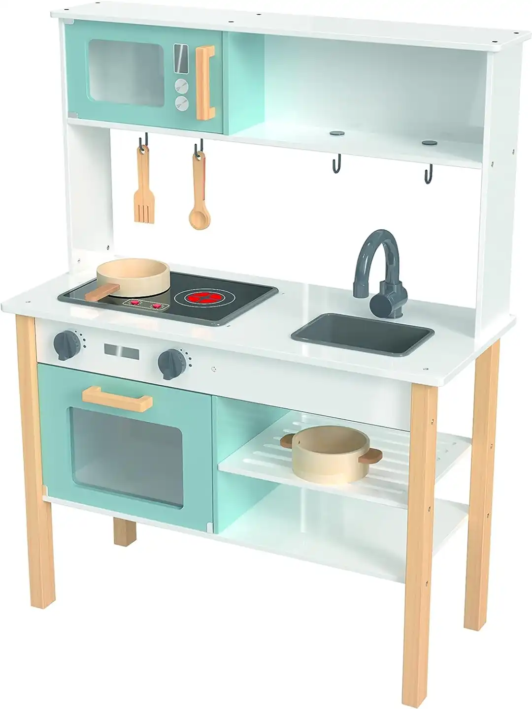 Eichhorn Cucina Giocattolo in legno di Pino 36x70x90 cm Con Luci e Accessori