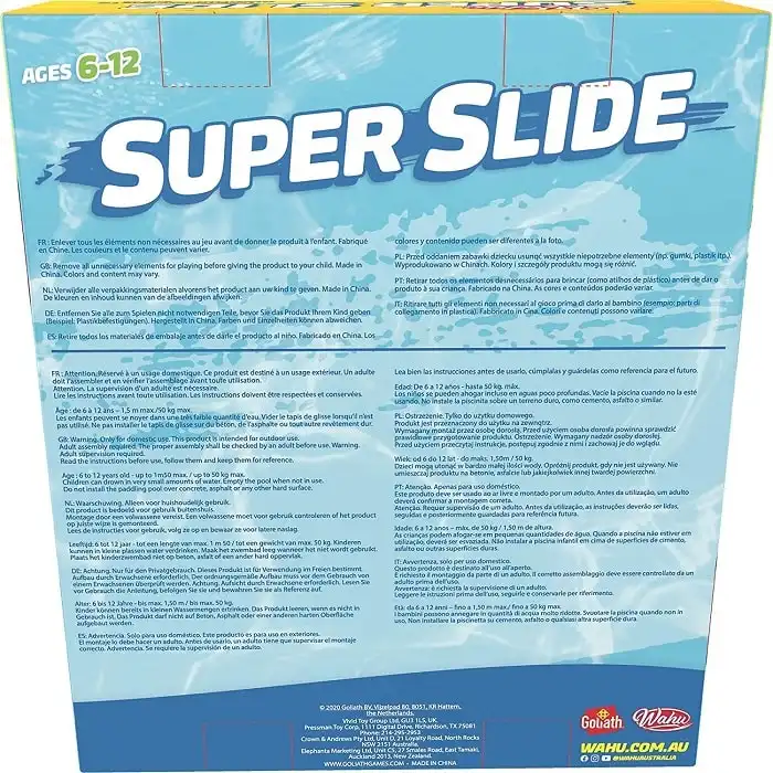 Wahu Super Slide Scivolo d'acqua 7.5mt Per Giardino Gioco d'acqua Gonfiabile