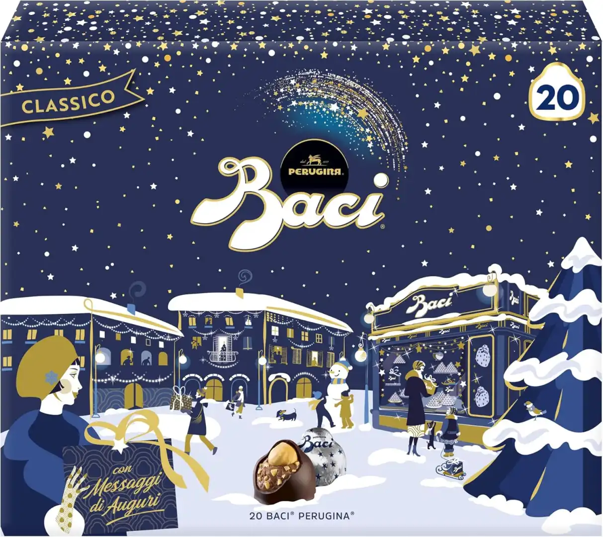 Baci Perugina Cioccolatini Fondenti Ripieni al Gianduia Scatola Regalo 250g