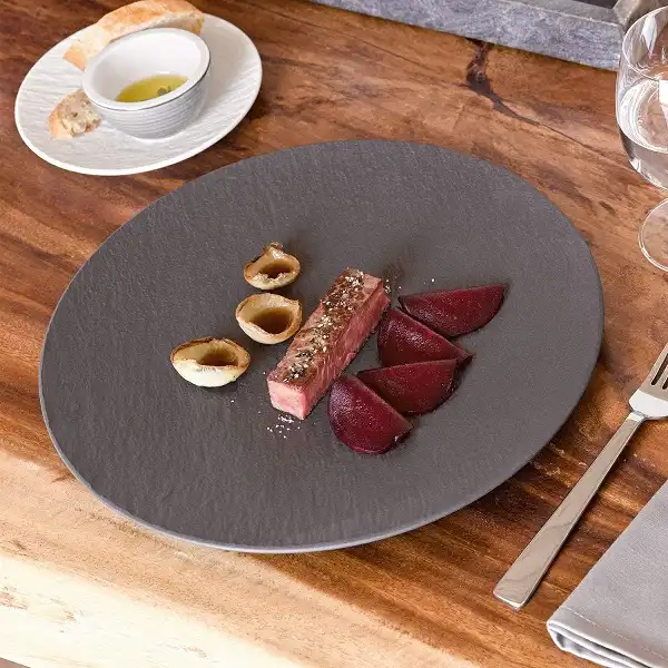Piatto di per pizza in Porcellana Premium 32 cm Nero Opaco Casa Ristorante