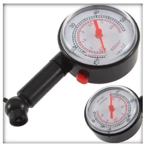 Manometro Analogico Pressione Pneumatici Gomma Ruota Misura Auto Bici Moto Test