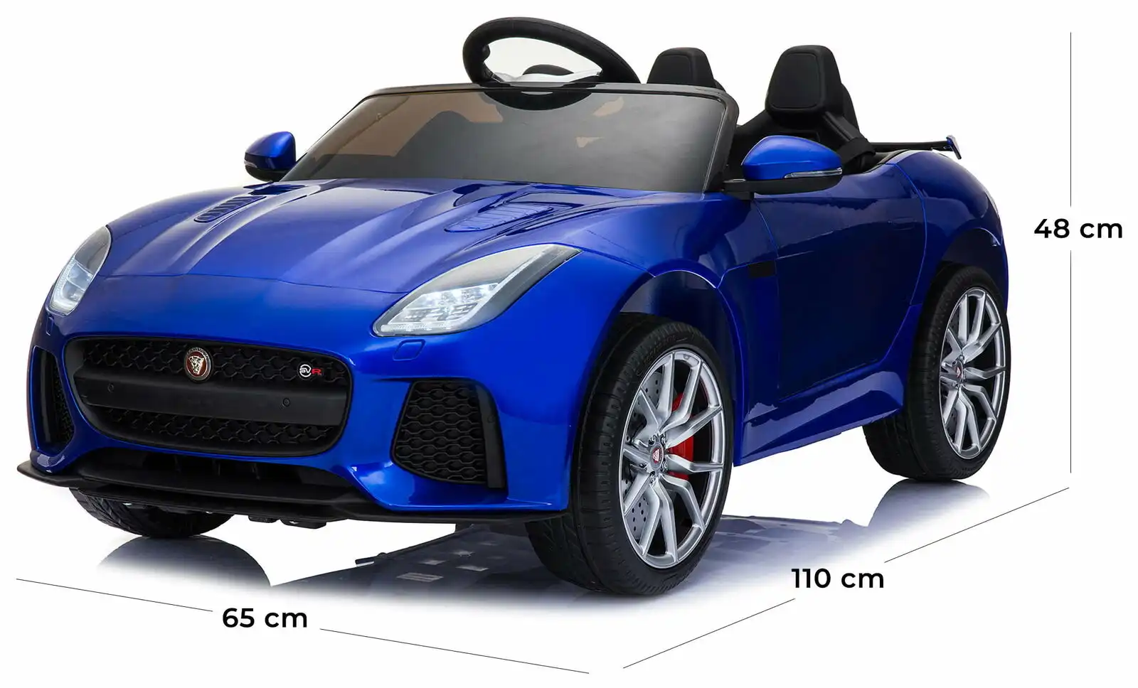 Auto Elettrica Per Bambini Jaguar F-Type 12V Blu Sedili in Pelle Mp3 Usb