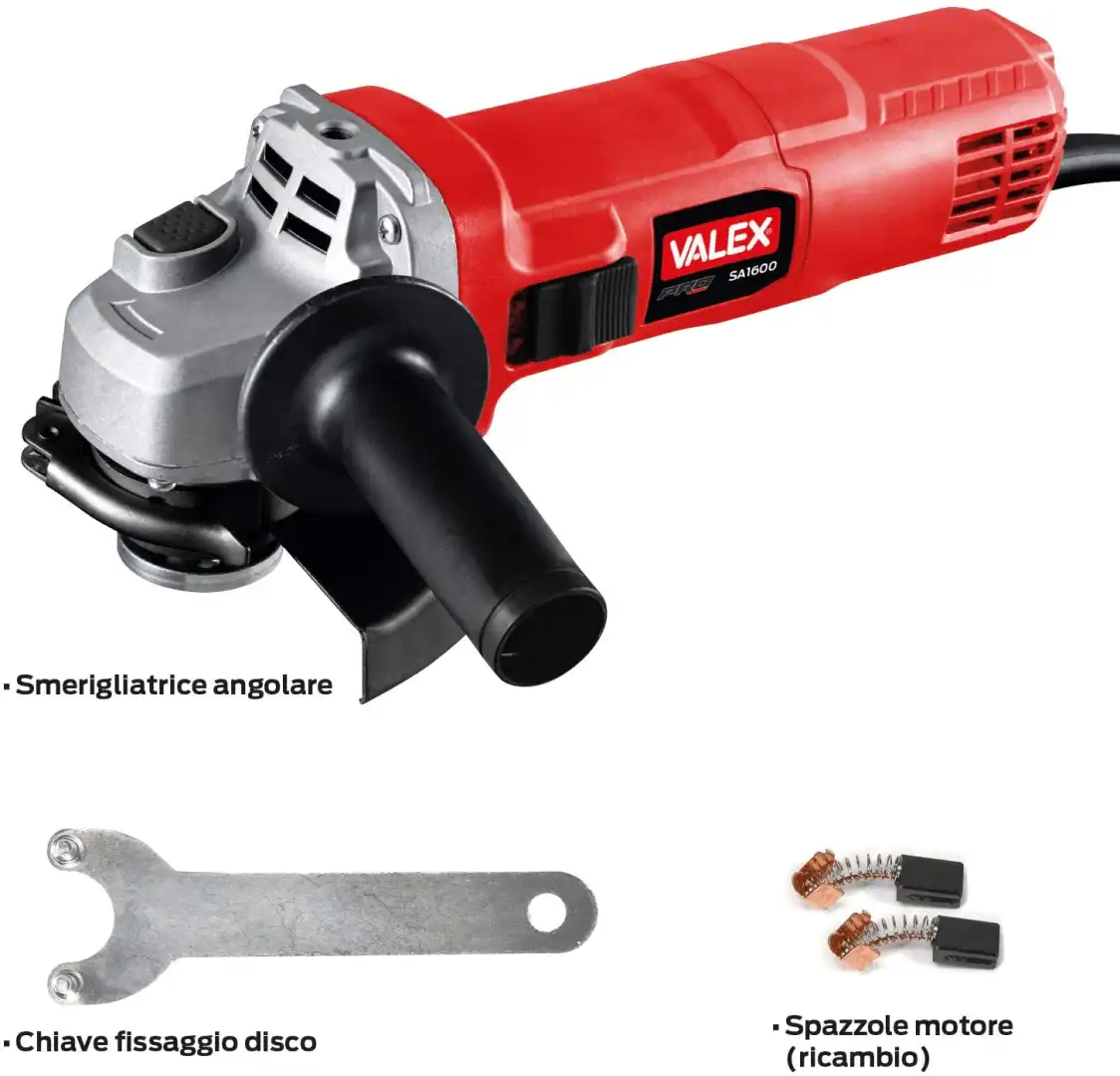 Smerigliatrice Angolare SA1600 115/125 mm 1600W Con Pulsante Blocca Disco