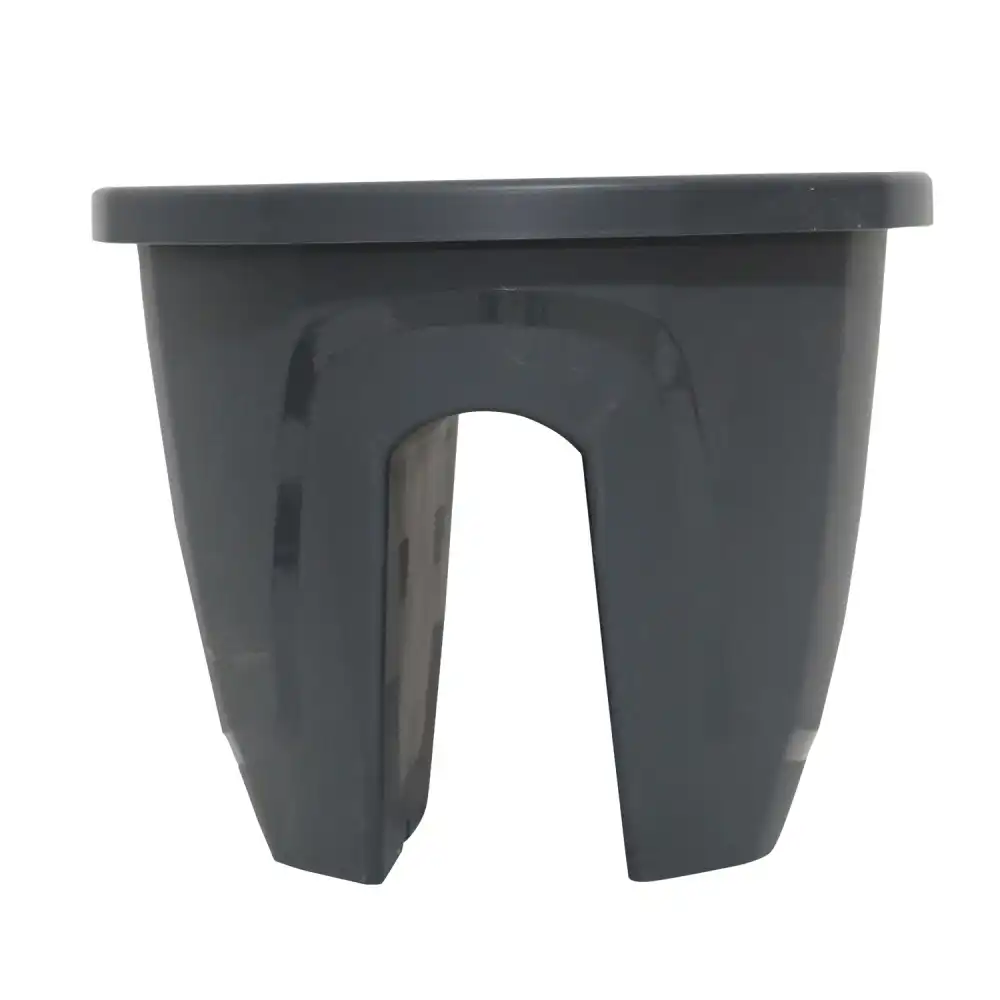 Vaso Flora da Balcone per Ringhiera Tondo Diametro 30cm Colore Grigio 7.5Lt