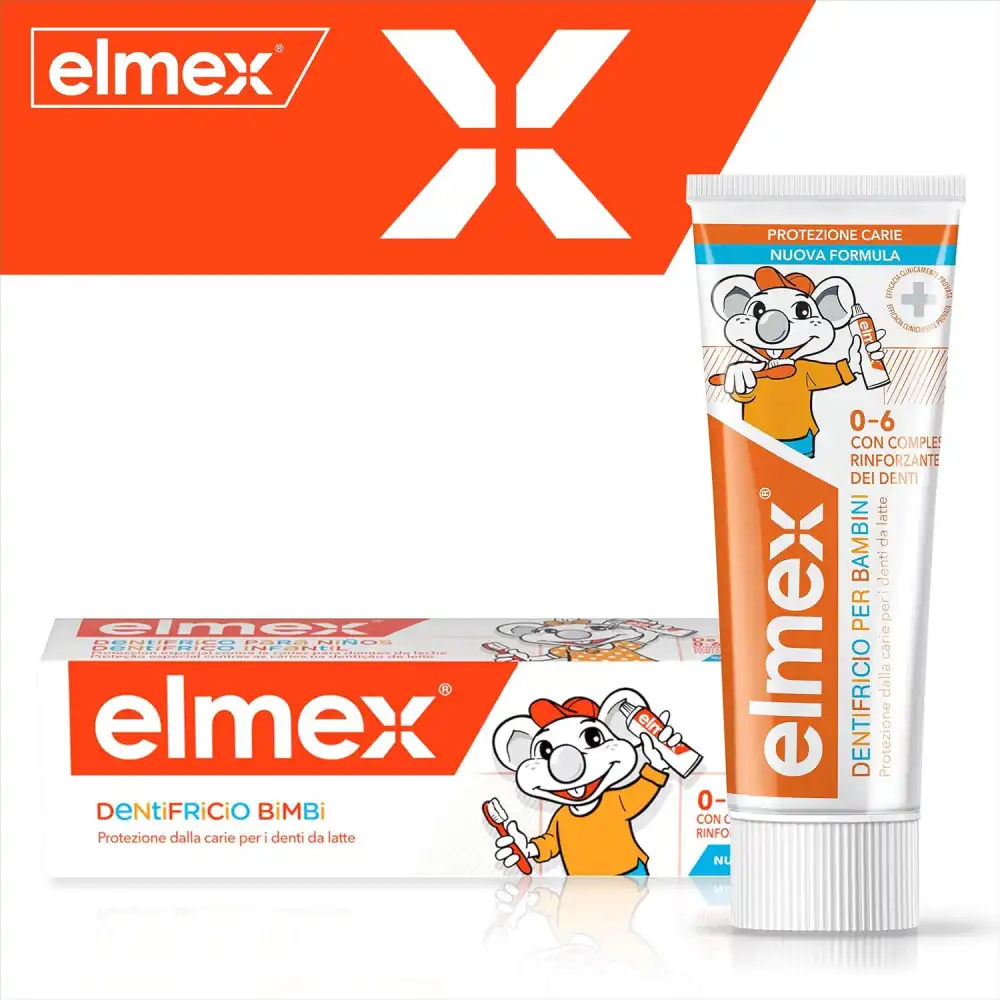Elmex Dentifricio Bimbi 12x50ml Protezione Carie 0-6 Anni Spedizione Veloce