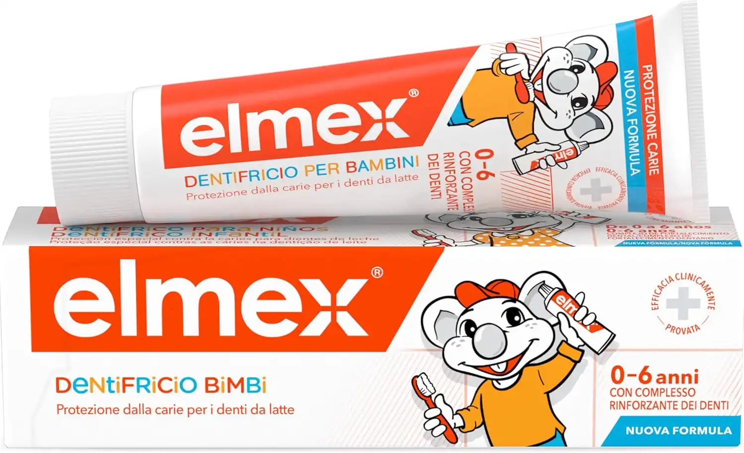 Elmex Dentifricio Bimbi 12x50ml Protezione Carie 0-6 Anni Spedizione Veloce