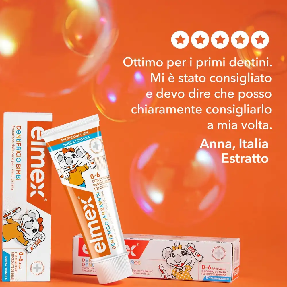 Elmex Dentifricio Bimbi 12x50ml Protezione Carie 0-6 Anni Spedizione Veloce