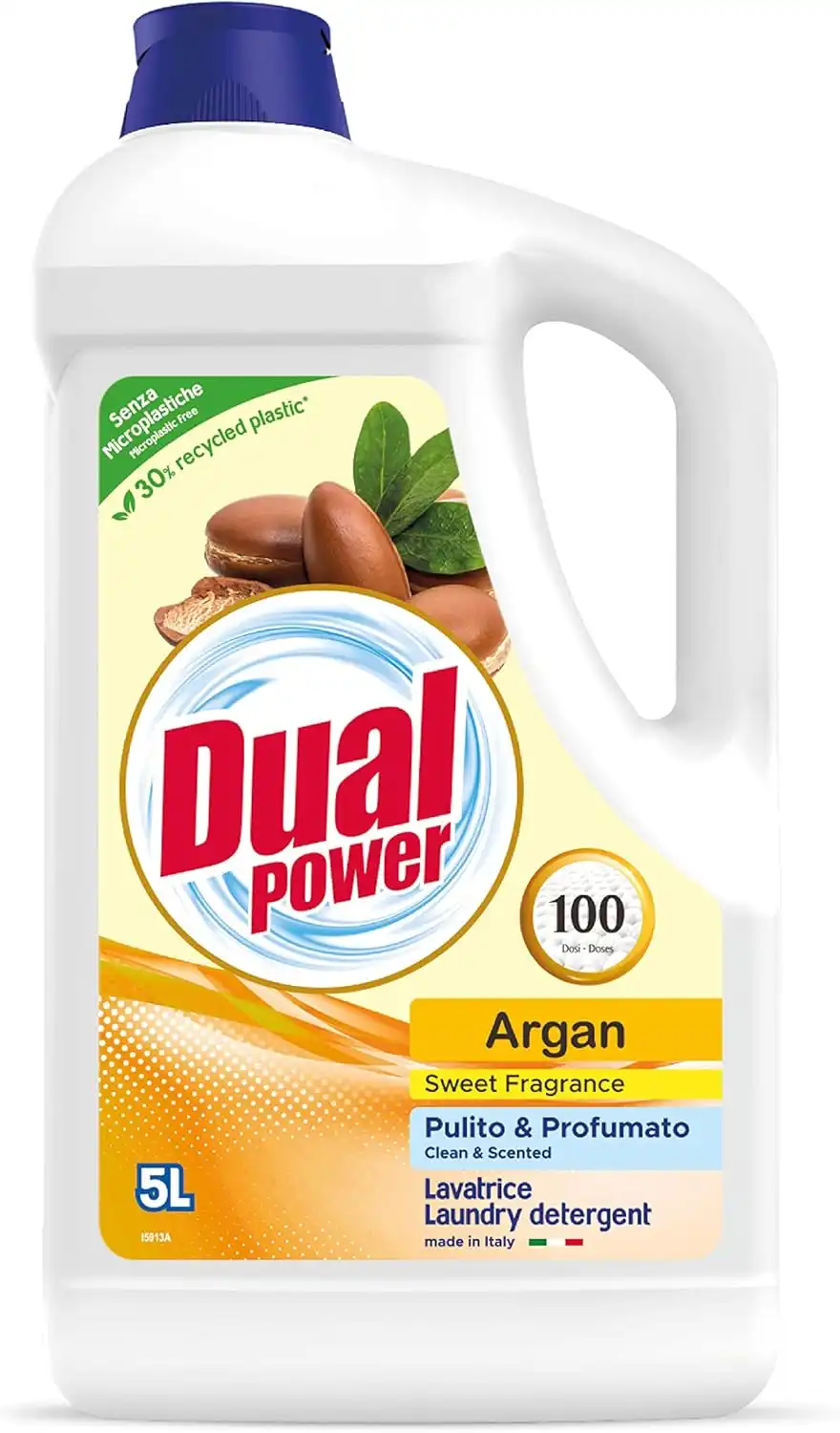 Dual Power Professional Detergente Liquido Lavatrice Argan 5L – Profumo Intenso