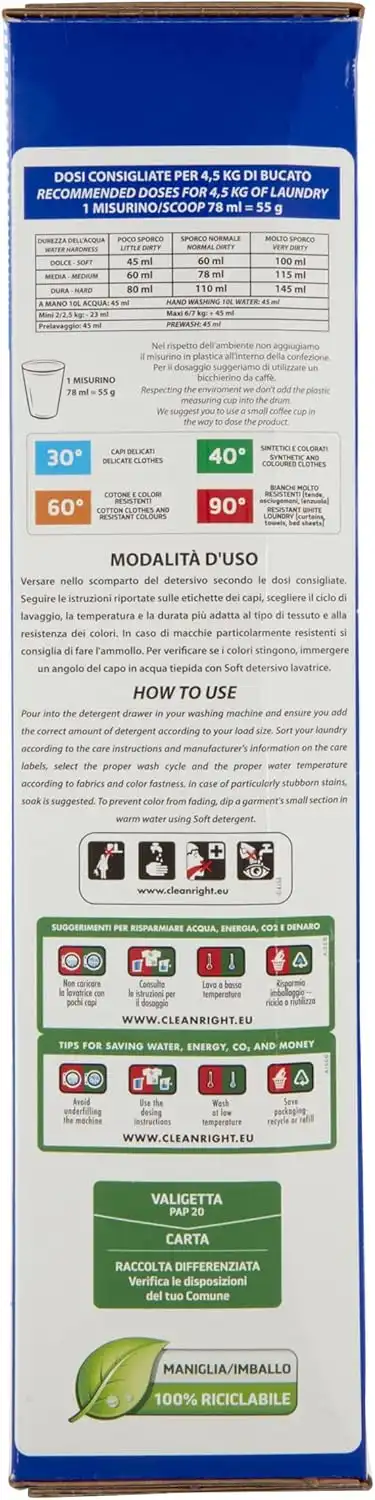 Soft Blue Oxygen Detersivo Igienizzante 5250g – Fustino 105 Lavaggi Intenso