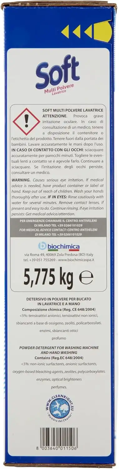 Soft Blue Oxygen Detersivo Igienizzante 5250g – Fustino 105 Lavaggi Intenso