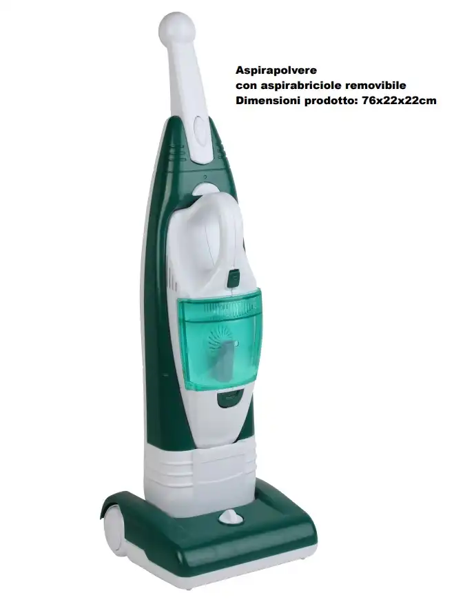 Aspirapolvere Giocattolo Flash 76cm Per Bambini Con Aspirabriciole Removibile 3+