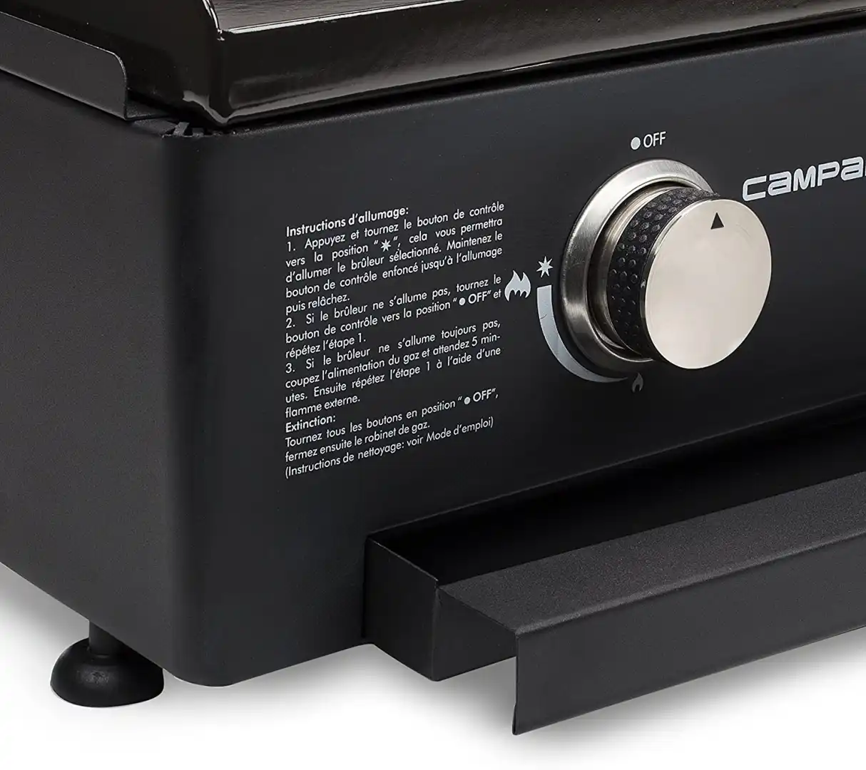 Campart Piastra di cottura a gas Barbecue in Ghisa 54 x 41.6 Nero 2 Bruciatori