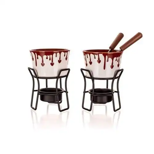 Kit Set mini fonduta cioccolato 6 pezzi altezza 8cm x 2 persone lunghezza 12,5cm