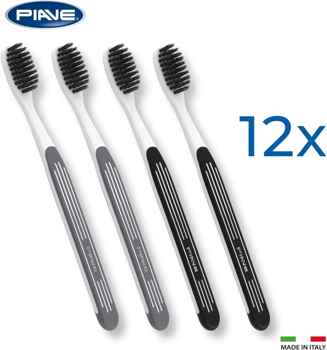 12 Spazzolini Setole Carbone Attivo Morbide Piave Experience Oral Care
