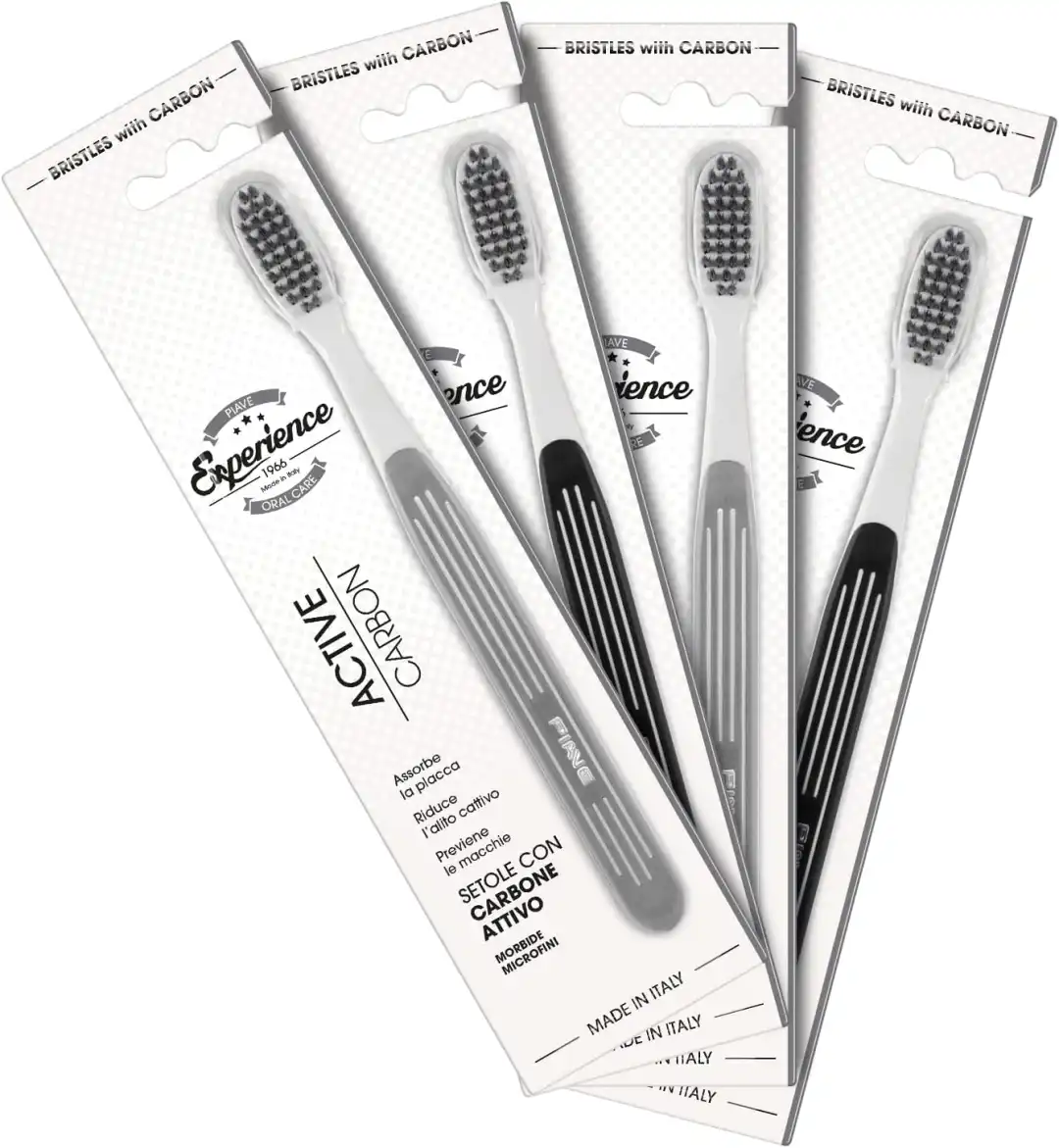 12 Spazzolini Setole Carbone Attivo Morbide Piave Experience Oral Care