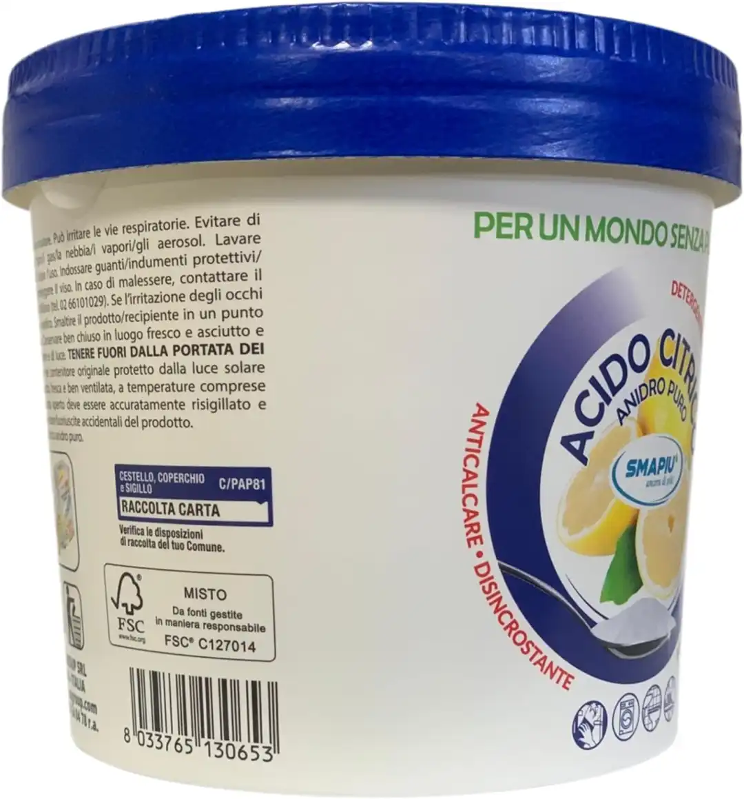Acido Citrico Puro 1Kg Detergente Multiuso Anticalcare Naturale Casa