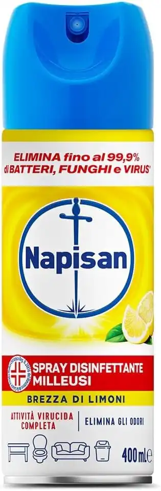 Napisan Spray Disinfettante Milleusi Limone 6 x 400 ml Superfici Tessuti