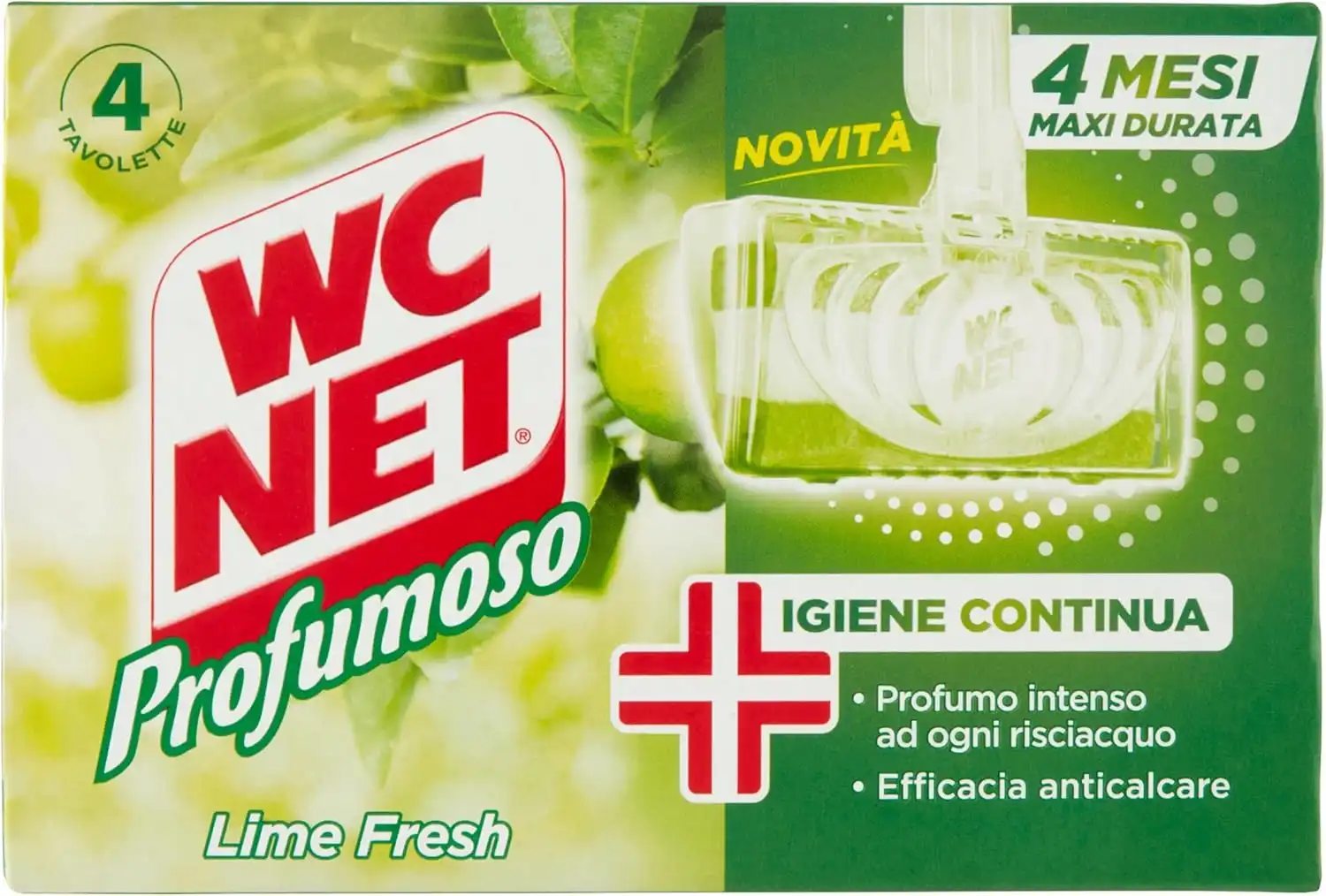 WC Net Profumoso Lime Fresh – 4 Tavolette Igienizzanti Anticalcare