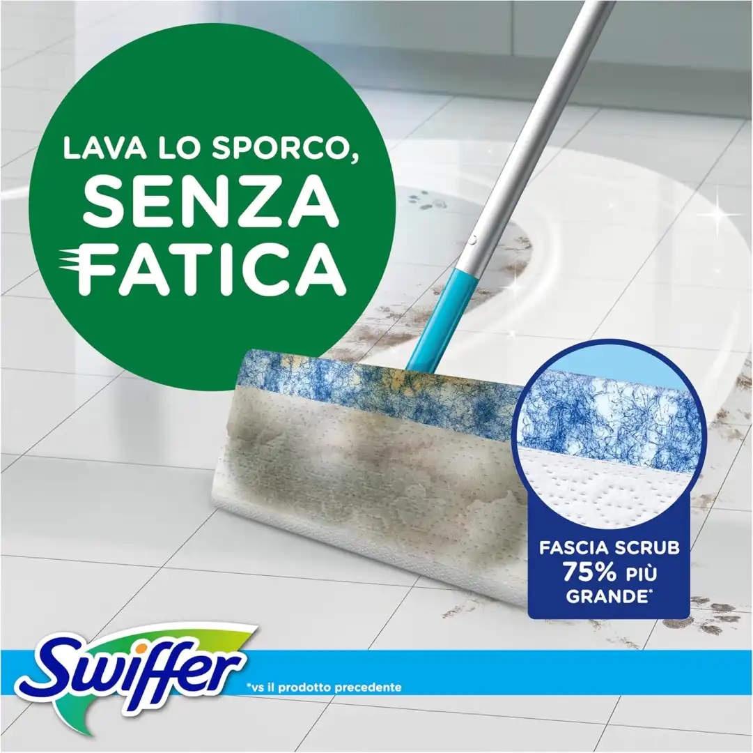 Swiffer Wet Panni Lavapavimenti Umidi Limone 120pz Giga Pacco Tutti i Pavimenti