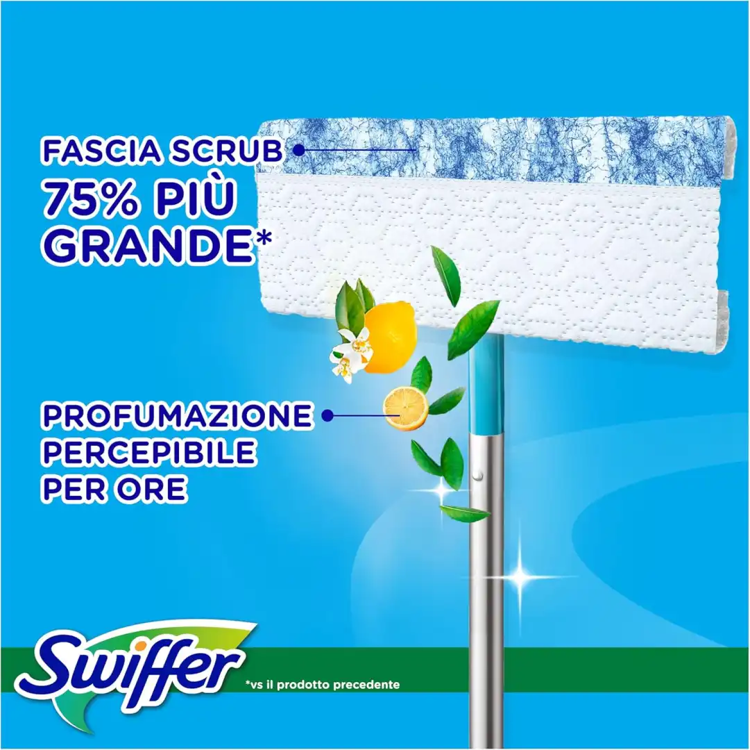 Swiffer Wet Panni Lavapavimenti Umidi Limone 120pz Giga Pacco Tutti i Pavimenti