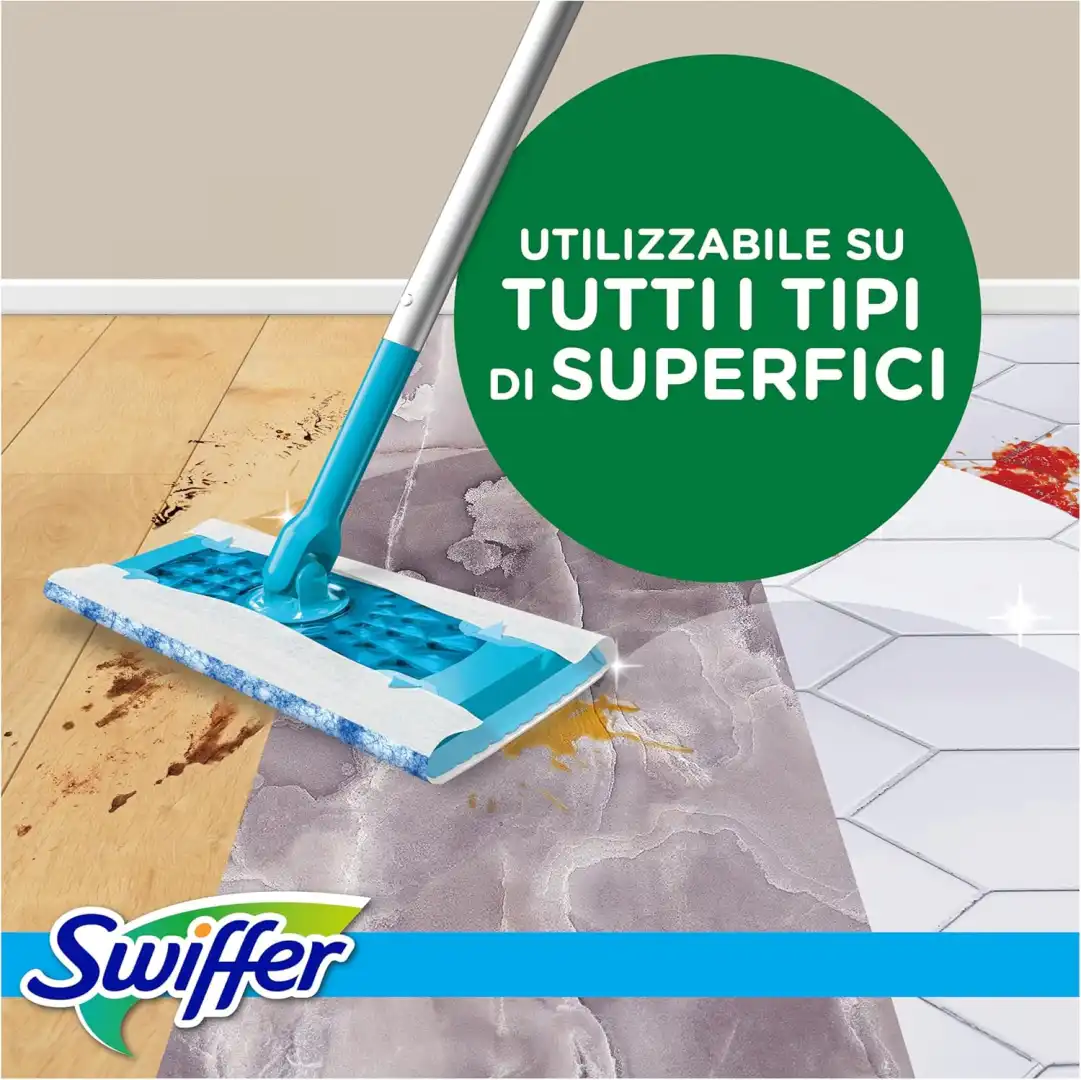 Swiffer Wet Panni Lavapavimenti Umidi Limone 120pz Giga Pacco Tutti i Pavimenti