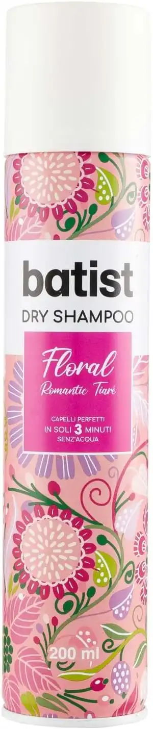 Batist Shampoo Secco Floral, profumo di tiaré e gelsomino, 200 ml, Made in Italy