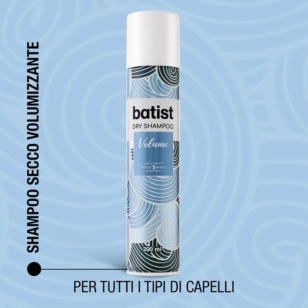 Batist Shampoo Secco Volume, per capelli voluminosi e strutturati in 3 min, 200 ml