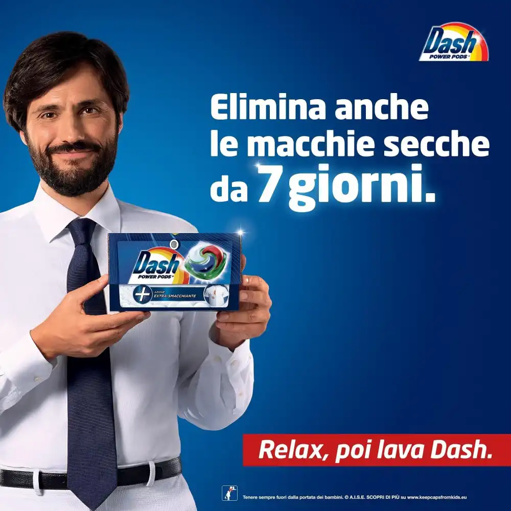 Dash Power Pods 19 Capsule Lavatrice Extra Igienizzante Capi Colorati