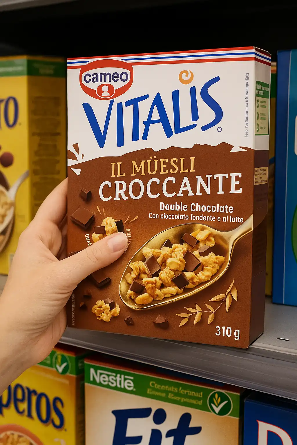 Cameo Vitalis Muesli Croccante Double Chocolate con Cioccolato Fondente 4x310g