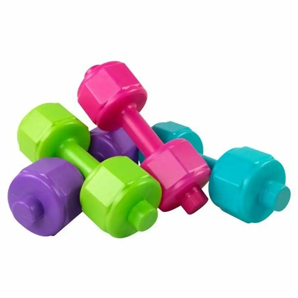 Set 4 Pesi Manubri da 1kg Esercizi Fitness Palestra da Riempire Acqua Sabbia